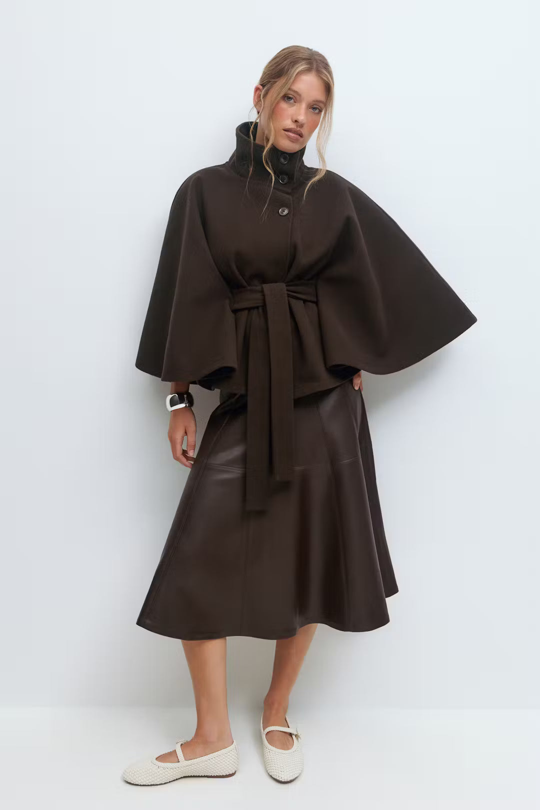 Emilia Belted Coat Cape