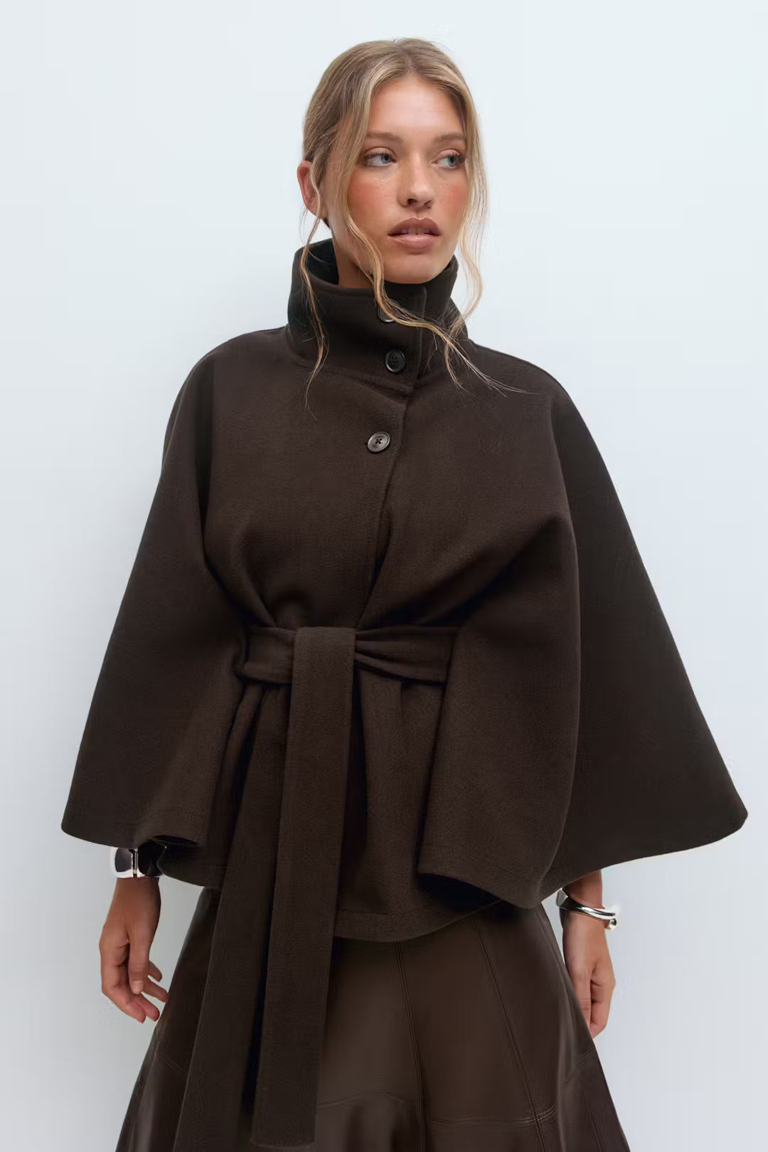 Emilia Belted Coat Cape