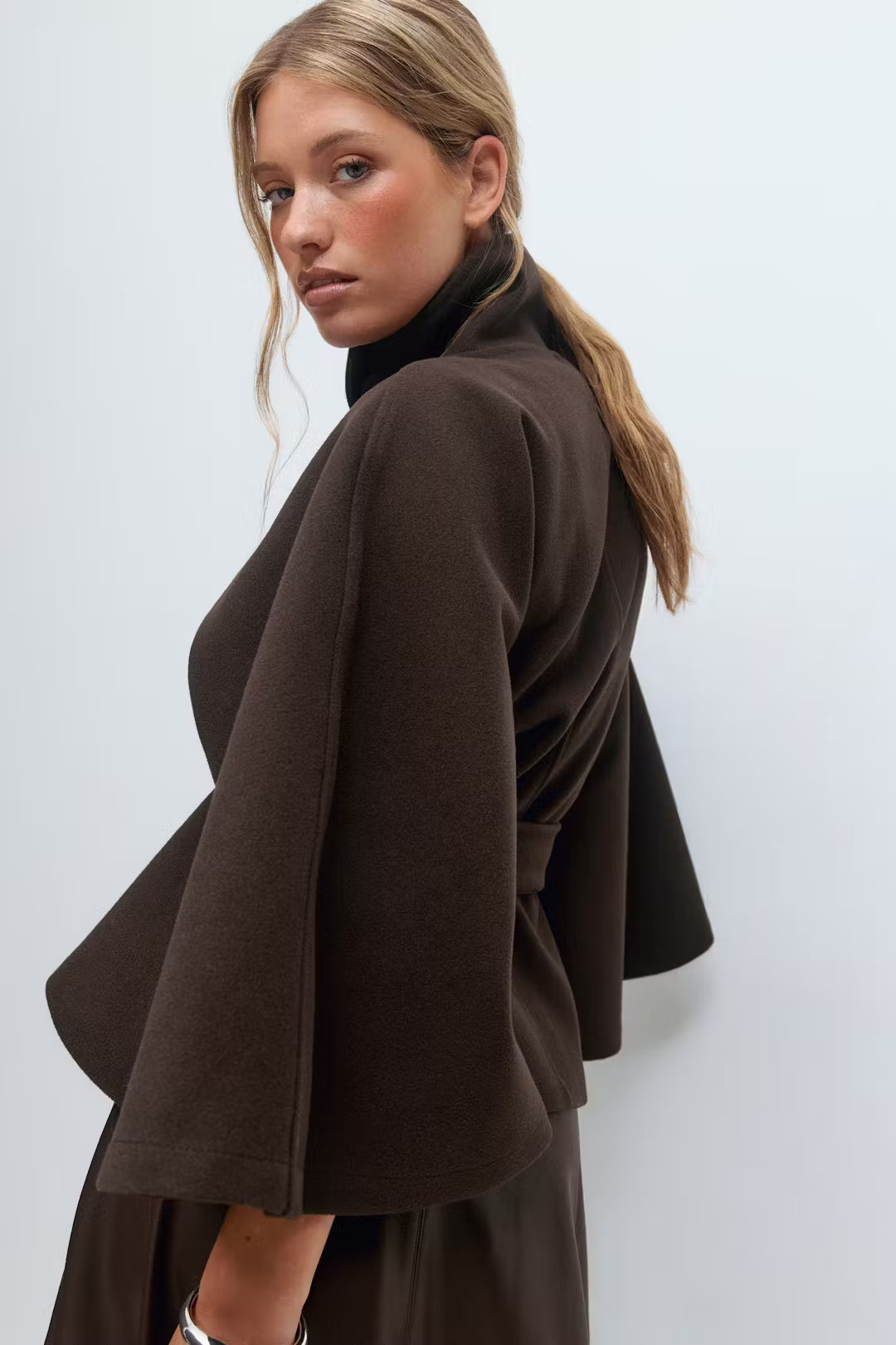 Emilia Belted Coat Cape