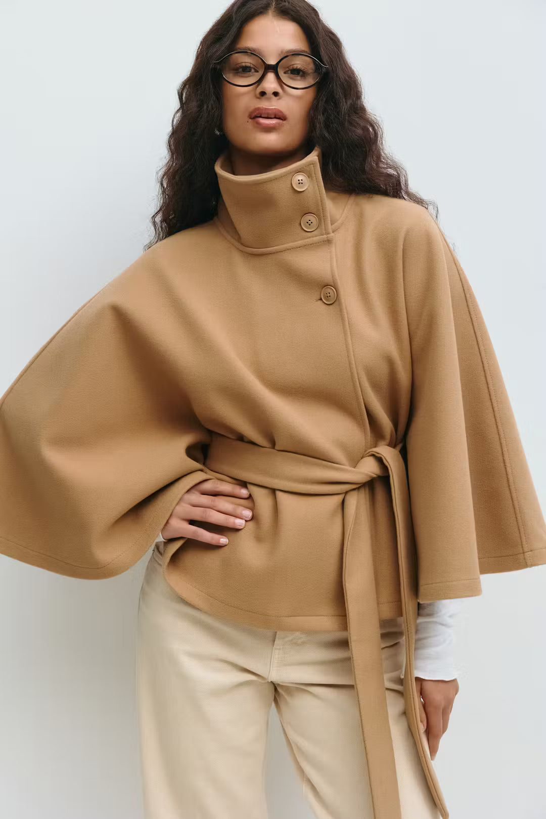 Emilia Belted Coat Cape