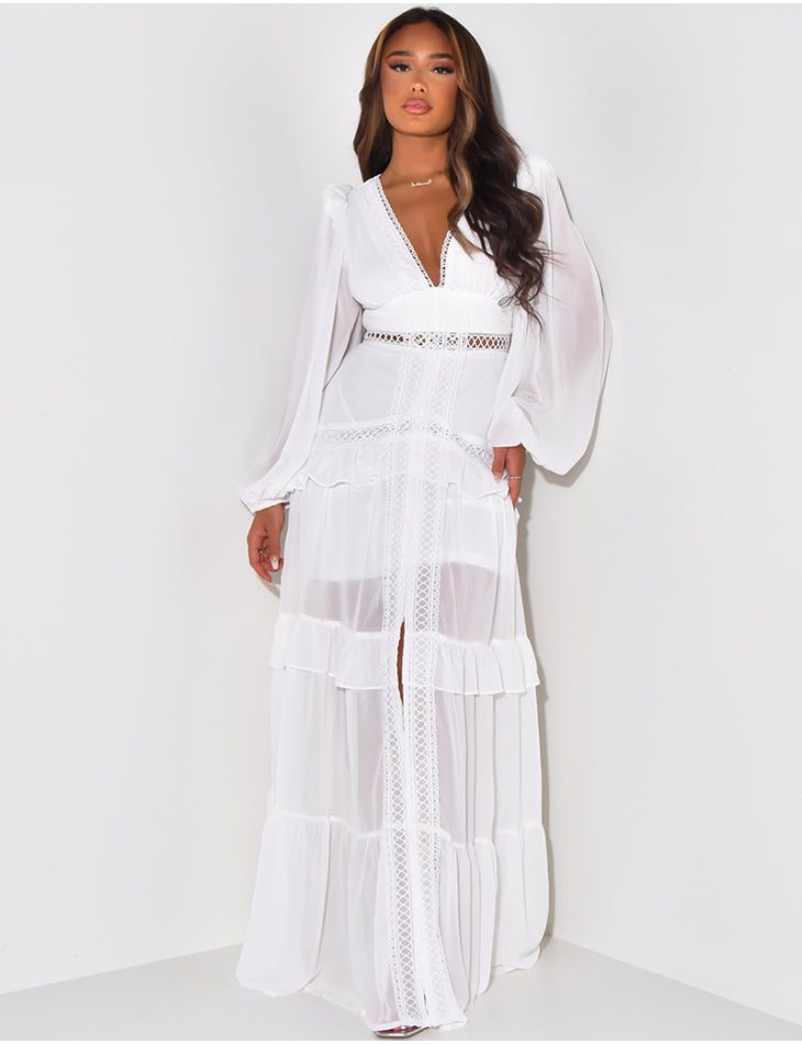 Seraphina Lace Ruffle Maxi