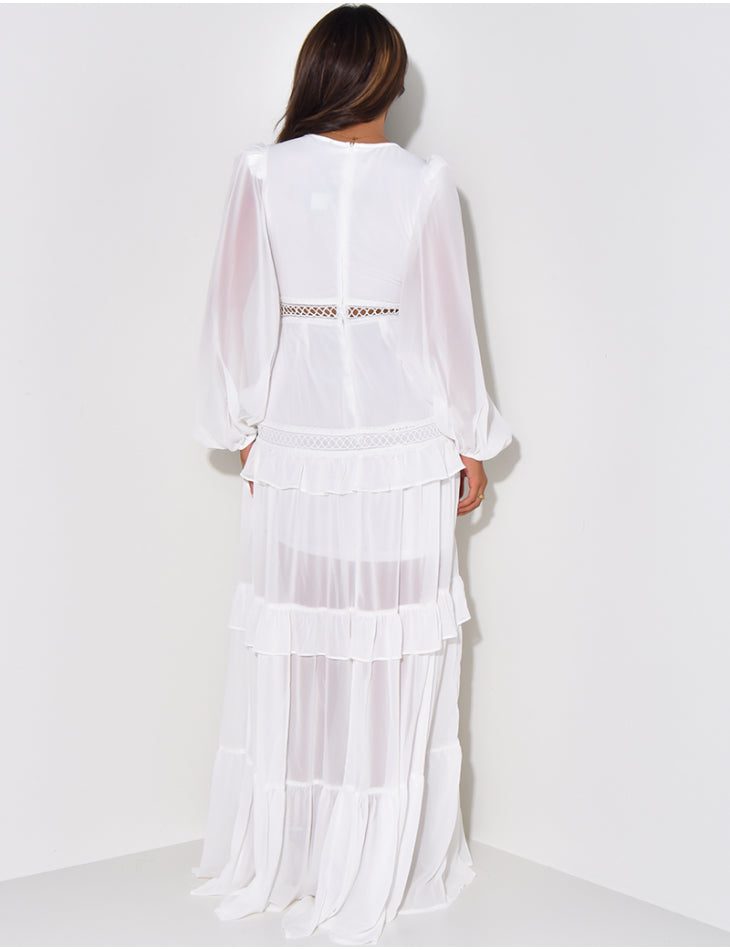 Seraphina Lace Ruffle Maxi