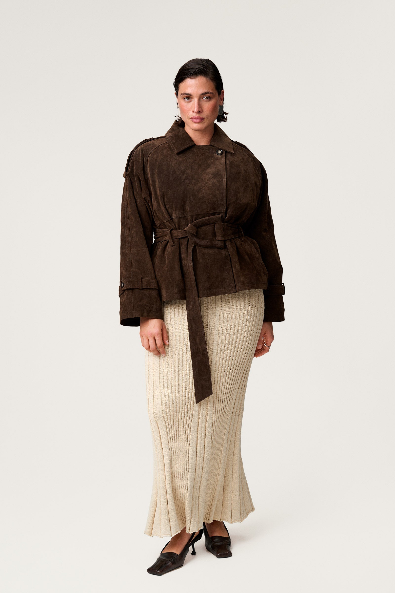 Soho Belted Suede Coat