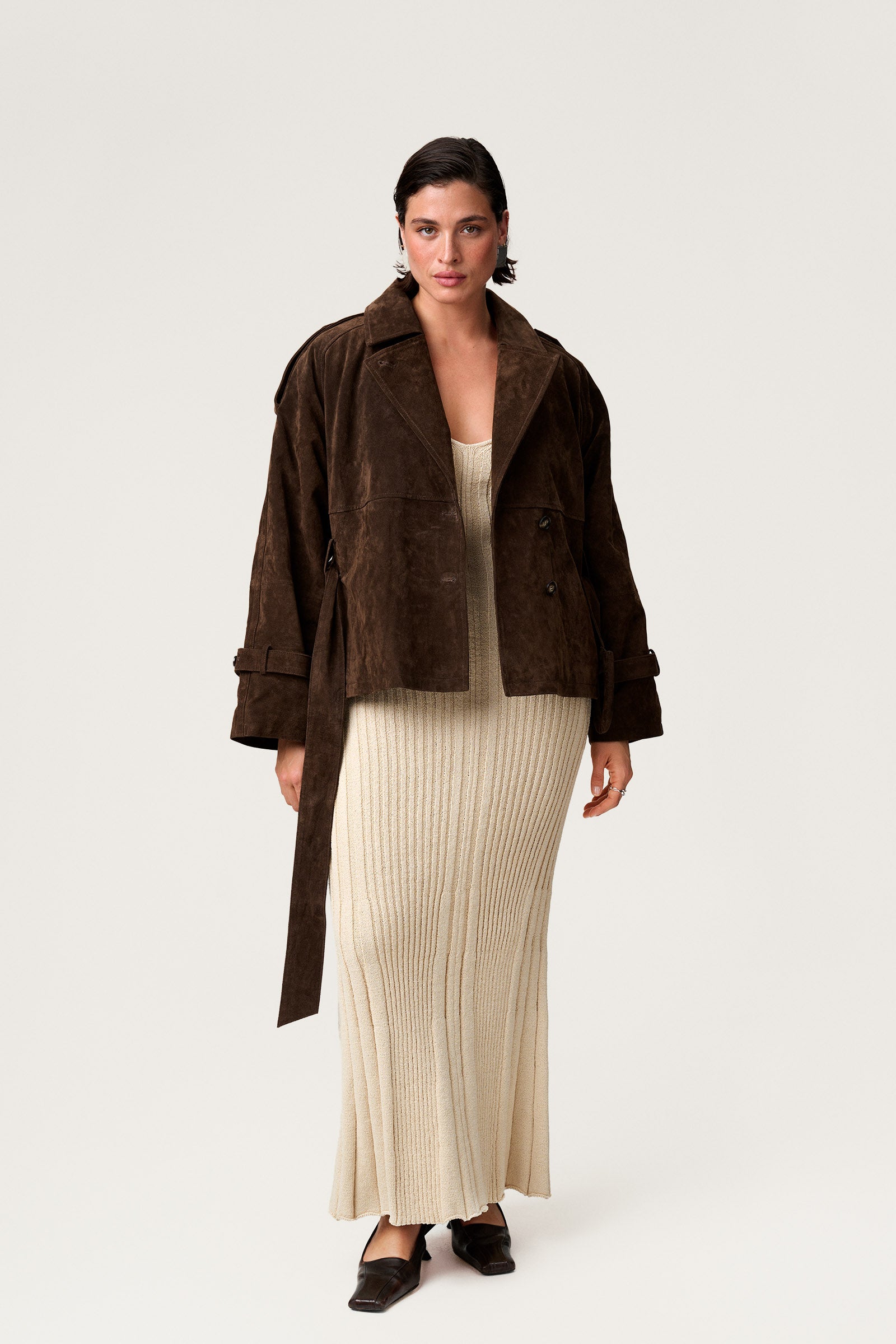 Soho Belted Suede Coat